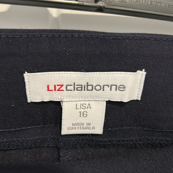 Liz Claiborne Lisa Straight Leg Mid-Rise Size 16 Navy - Picture 5 of 6
